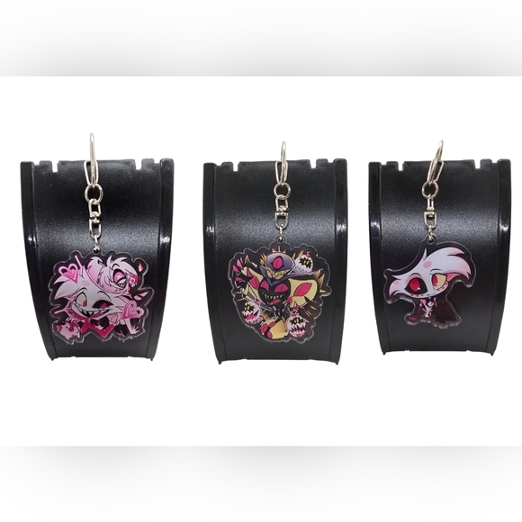 Hazbin Hotel Keychains! Angel Dust, SirPentious, Egg Bois, Cherry Bomb, Fat Nug - Picture 1 of 14